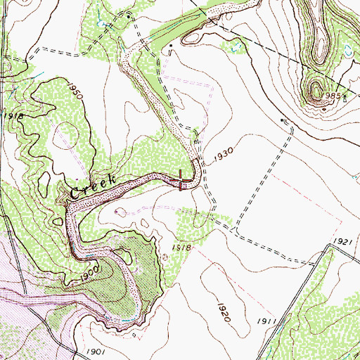 Topographic Map of Yellow Wolf Creek, TX