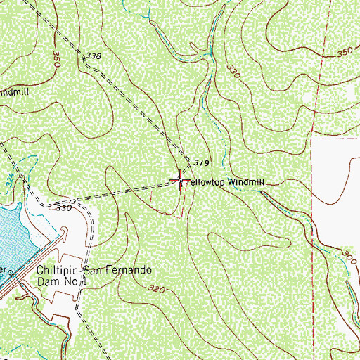 Topographic Map of Yellowtop Windmill, TX