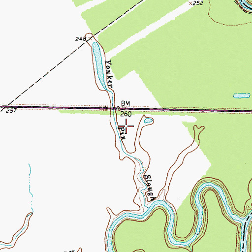 Topographic Map of Yonker Pin Slough, TX