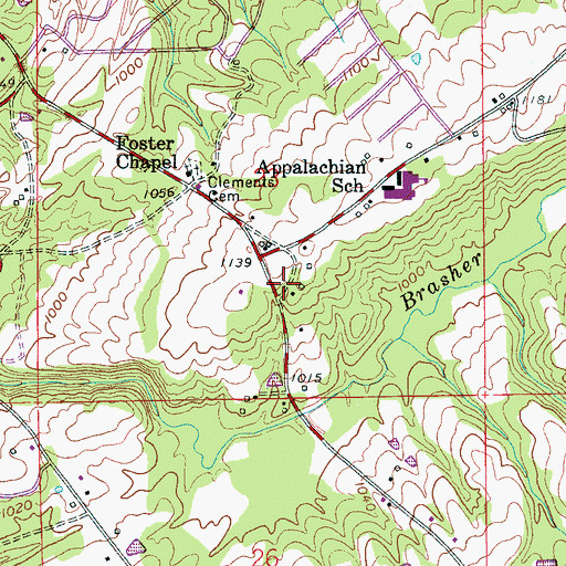 Topographic Map of Appalachian, AL