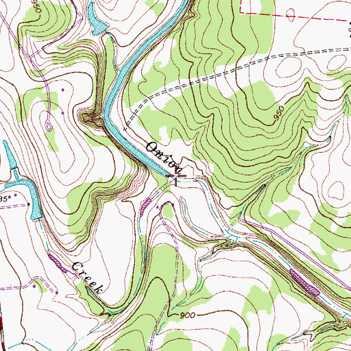 Topographic Map of Yorks Creek, TX