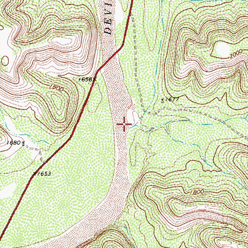 Topographic Map of Young Canyon, TX