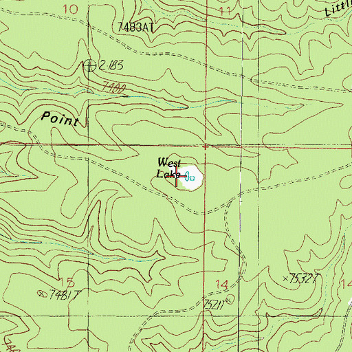 Topographic Map of West Lake, AZ