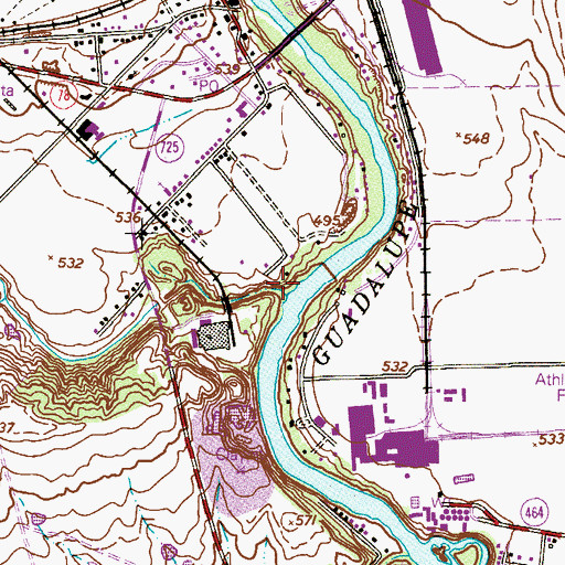 Topographic Map of Youngs Creek, TX