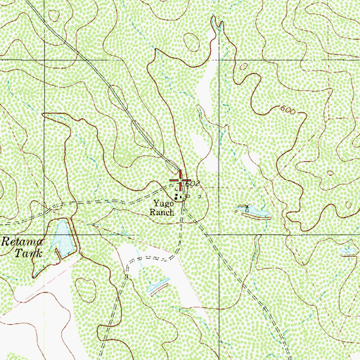 Topographic Map of Yugo Ranch, TX