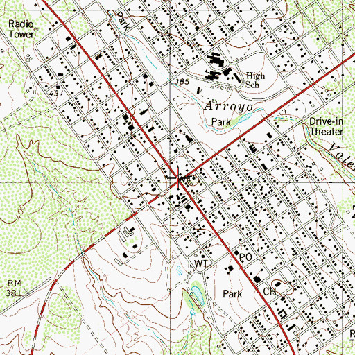 Topographic Map of Zapata, TX