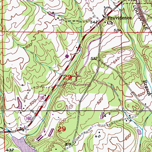 Topographic Map of Bent Tree, AL