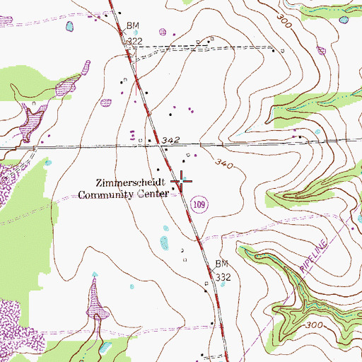 Topographic Map of Zimmerscheidt Community Center, TX