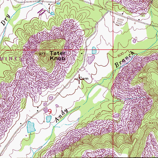 Topographic Map of Blackwood Cemetery, AL