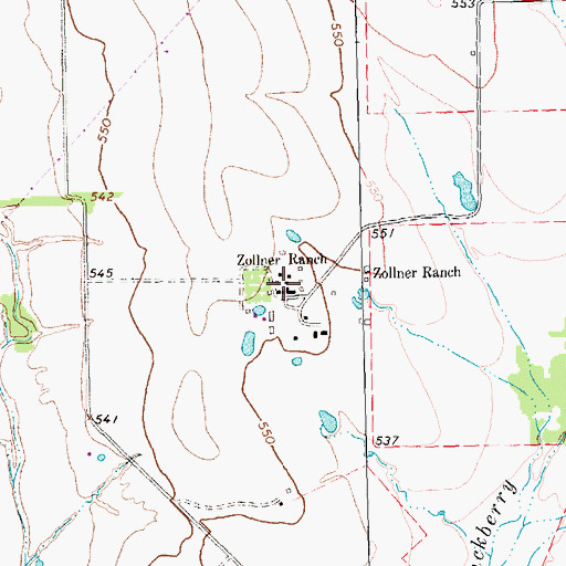 Topographic Map of Zollner Ranch, TX