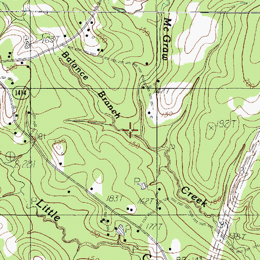 Topographic Map of Balance Branch, TX