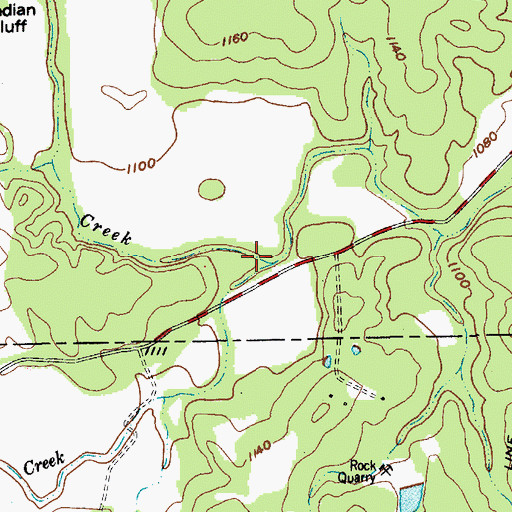Topographic Map of Bean Creek, TX