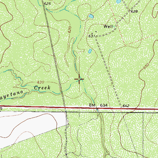 Topographic Map of Cayetano Creek, TX