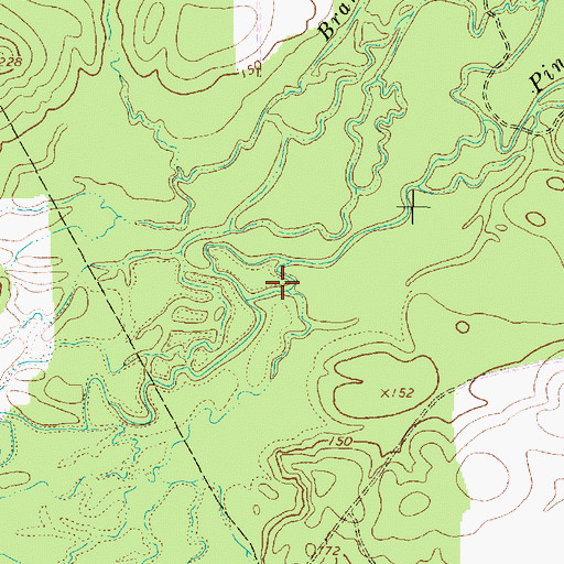 Topographic Map of Georges Creek, TX