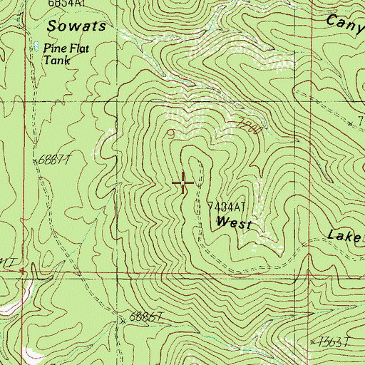 Topographic Map of West Lake Point, AZ
