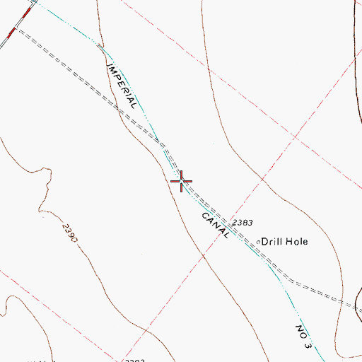 Topographic Map of Imperial Canal Number Three, TX