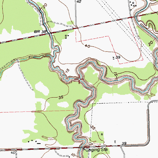 Topographic Map of Juanita Creek, TX