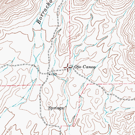Topographic Map of Ojo Canoa, TX