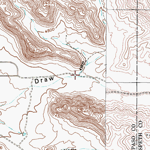 Topographic Map of Phone Line Canyon, TX