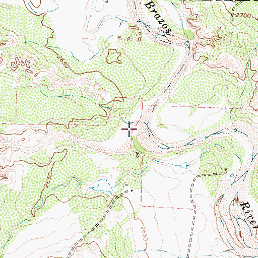 Topographic Map of Red Hollow, TX