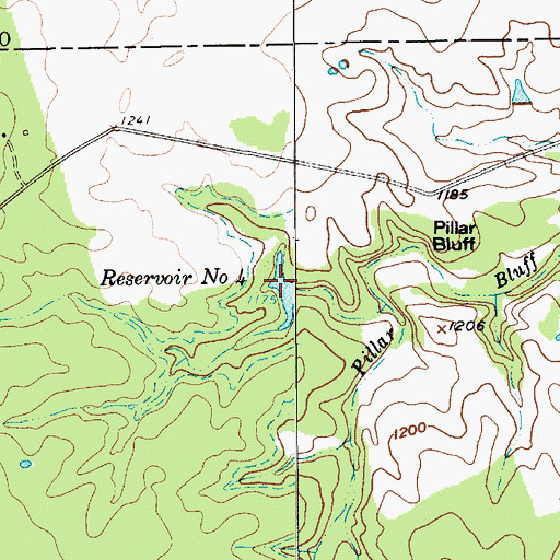 Topographic Map of Reservoir Number Four, TX