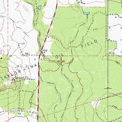 Topographic Map of Taylor-Ina Oil Field, TX