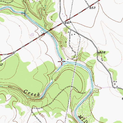 Topographic Map of Tonk Creek, TX