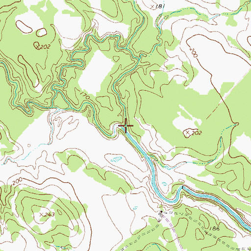 Topographic Map of West Mill Creek, TX