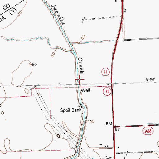 Topographic Map of Willow Creek, TX