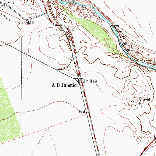 Topographic Map of A B Junction, TX