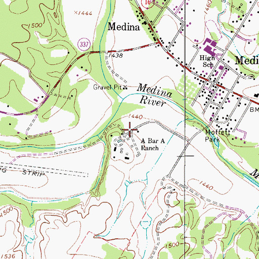 Topographic Map of A Bar A Ranch, TX