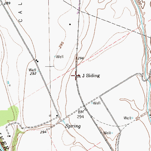 Topographic Map of A J Siding, TX