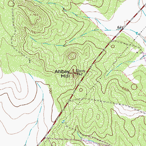 Topographic Map of Abbey Hill, TX