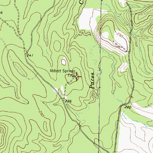 Topographic Map of Abbott Springs Cemetery, TX