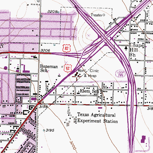 Topographic Map of Abell Clinic, TX
