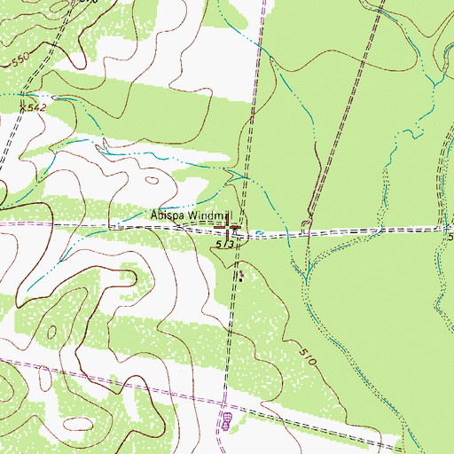 Topographic Map of Abispa Windmill, TX