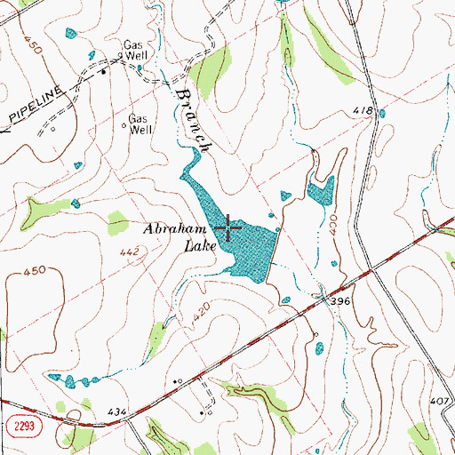 Topographic Map of Abraham Lake, TX