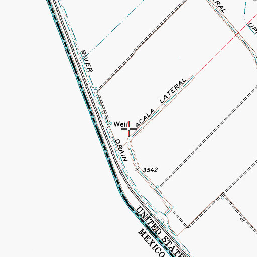 Topographic Map of Acala Lateral, TX