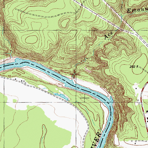 Topographic Map of Ace Emanuel Branch, TX