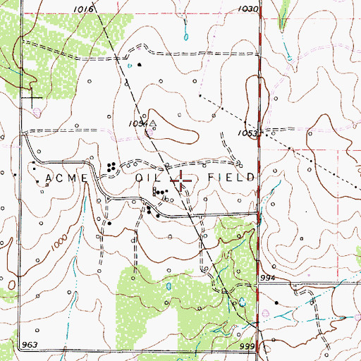 Topographic Map of Acme Oil Field, TX