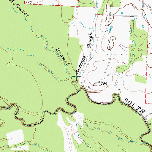 Topographic Map of Acreage Slough, TX