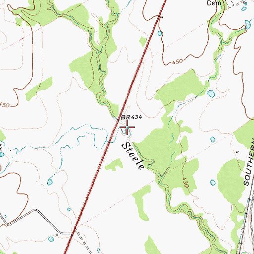 Topographic Map of Acuff Branch, TX
