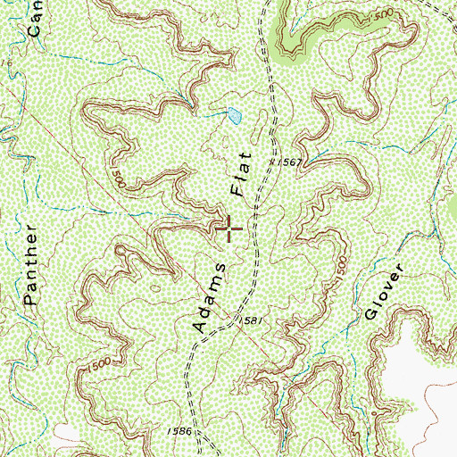 Topographic Map of Adams Flat, TX