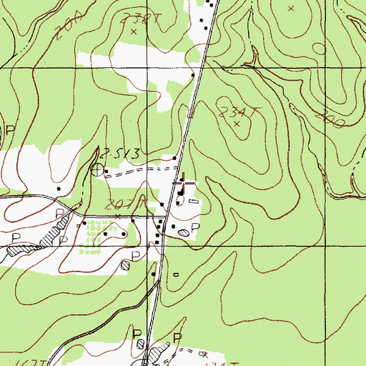 Topographic Map of Adams Memorial Church, TX