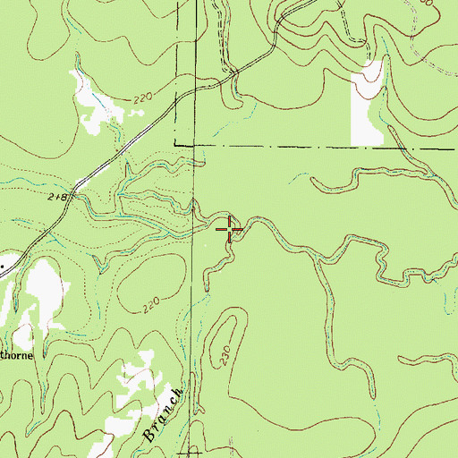 Topographic Map of Adams Spring Branch, TX