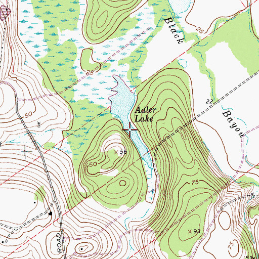 Topographic Map of Adler Lake, TX