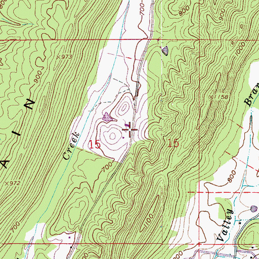 Topographic Map of Compton, AL
