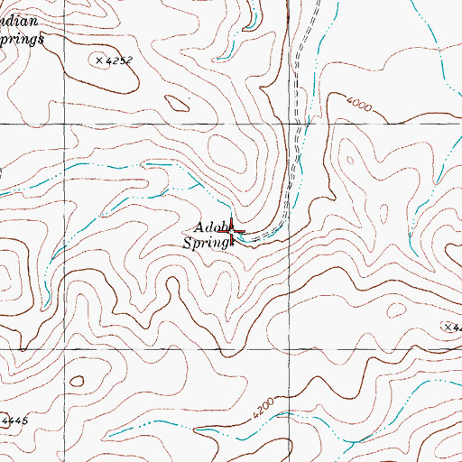 Topographic Map of Adobe Springs, TX
