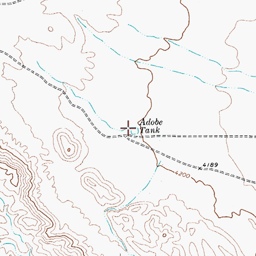 Topographic Map of Adobe Tank, TX