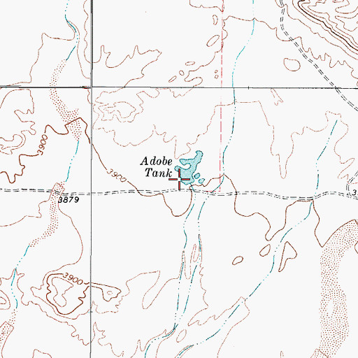 Topographic Map of Adobe Tank, TX